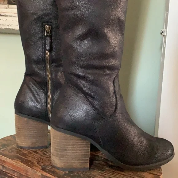 Hinge Canton Over the Knee Boot - Black